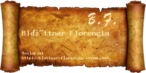 Blüttner Florencia névjegykártya
